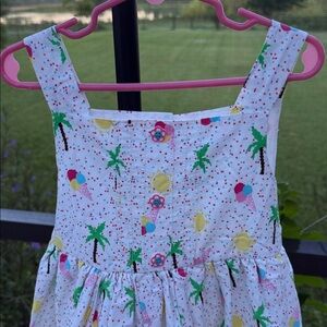 Marmellata cotton ice cream and palm tree print vacation party sundress size 5